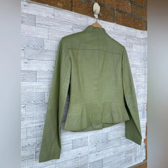 Elements by vakko olive green leather jacket large - Picture 7 of 12